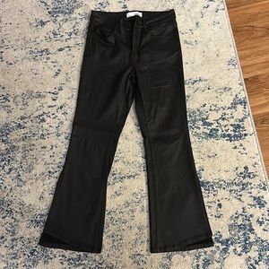 Black leather boot bottom jeans!